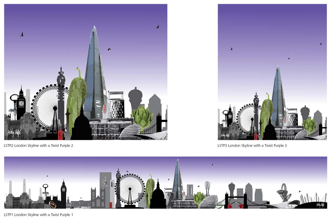 The London Skyline with a Twist Printed on Glass